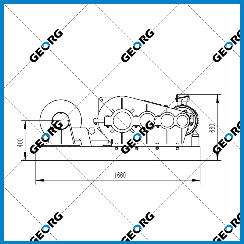 YJS往复式水平牵引卷扬机B 双筒-卷扬机非标定制找GEORG-乔格机械设计制造（上海）有限公司