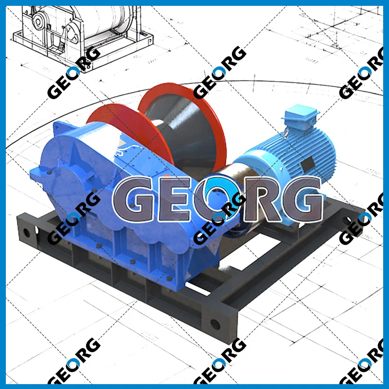 YJS往复式水平牵引卷扬机C 单筒-卷扬机非标定制找GEORG-乔格机械设计制造（上海）有限公司